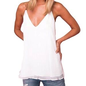 AS by DF Pleated Viscose and Leather Power Tank Retail $165 Sz Small Like New